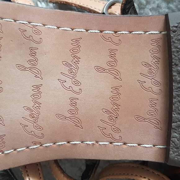 SAM EDELMAN Gorgeous Strappy, Tan Leather Sandals w Rhinestone & Stud Details - Picture 11 of 15